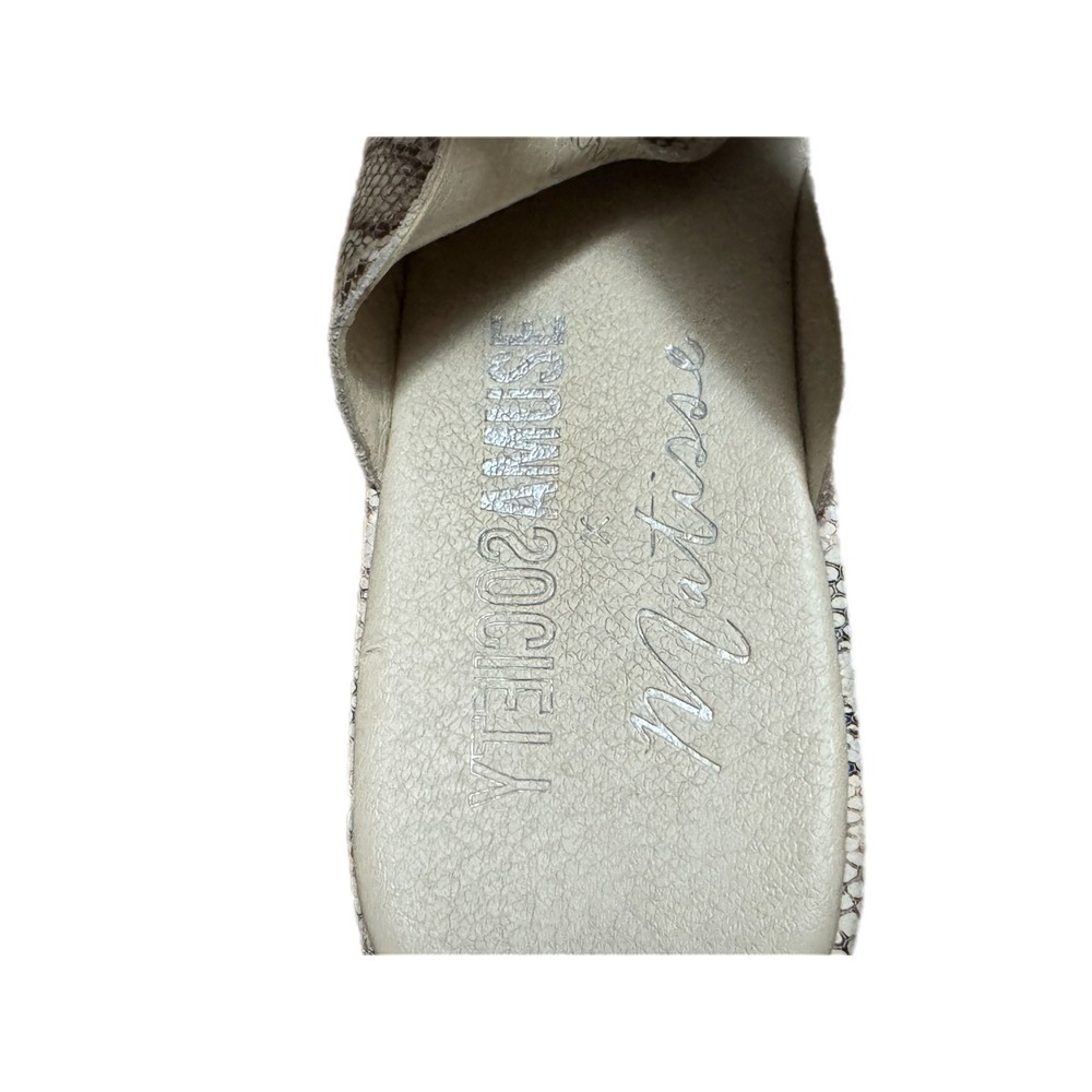 Matisse x Amuse Society Runaway Platform Sandals Womens 9 Neutral Snakeskin EX - Picture 9 of 11